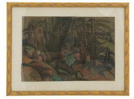 AMERICAN FOREST PASTEL PAINTING BY BERNARD GUSSOW