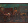 MID CENT PAINTING SKYCRAPER BAR SCENE SIGNED WEST PIC-0