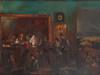 MID CENT PAINTING SKYCRAPER BAR SCENE SIGNED WEST PIC-1