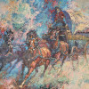 AMERICAN HORSES OIL PAINTING BY GERALD BOGARD PIC-1