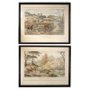 AFTER HENRY ALKEN TWO FOX HUNTING LITHOGRAPHS PIC-0