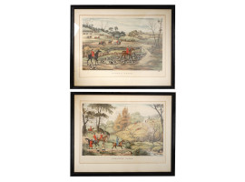 AFTER HENRY ALKEN TWO FOX HUNTING LITHOGRAPHS