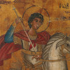 ANTIQUE ORTHODOX ICON OF SAINT GEORGE WITH DRAGON PIC-1