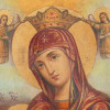 ANTIQUE RUSSIAN ICON OF NURSING MOTHER OF GOD PIC-1