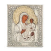 ANTIQUE RUSSIAN SILVER ICON OF OUR LADY OF IVIRON PIC-0