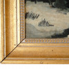 ANTIQUE WINTER LANDSCAPE OIL PAINTING ON BOARD PIC-3