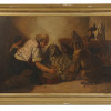 ANTIQUE OIL PAINTING WOUNDED DOG SIGNED KINLOCH PIC-0