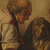 ANTIQUE OIL PAINTING WOUNDED DOG SIGNED KINLOCH PIC-2