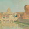 IMPRESSIONIST CITYSCAPE OIL PAINTING VIEW OF ROME PIC-1