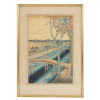 RIVER LANDSCAPE JAPANESE WOODBLOCK BY HIROSHIGE PIC-0