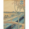 RIVER LANDSCAPE JAPANESE WOODBLOCK BY HIROSHIGE PIC-1