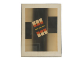 ABSTRACT AQUATINT PRINT SIGNED STEPHEN SHOLINSKY