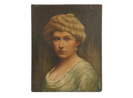 ANTIQUE FEMALE PORTRAIT PAINTING SIGNED JJ MARTIN