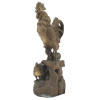 PATINATED BRASS SCULPTURE OF ROOSTER AND CHICKENS PIC-1