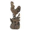 PATINATED BRASS SCULPTURE OF ROOSTER AND CHICKENS PIC-2