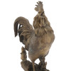 PATINATED BRASS SCULPTURE OF ROOSTER AND CHICKENS PIC-7