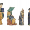 GROUP OF FOUR CHINESE POTTERY MUD MEN FIGURINES PIC-2