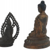 PAIR OF ASIAN PATINATED BRONZE STATUES OF BUDDHA PIC-3