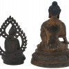 PAIR OF ASIAN PATINATED BRONZE STATUES OF BUDDHA PIC-4