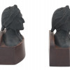 TWO ANTIQUE POMPEIAN BRONZE DANTE BUST BOOKENDS PIC-2