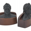 TWO ANTIQUE POMPEIAN BRONZE DANTE BUST BOOKENDS PIC-4