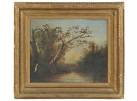 PASTORAL LANDSCAPE OIL PAINTING MANNER OF COROT