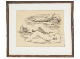 NUDE ETCHING AQUATINT BY FRANCES BESNER NEWMAN