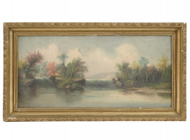 GEORGE NEWMAN AMERICAN MID CENTURY OIL PAINTING