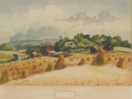 AMERICAN RURAL SCENE COLOR PRINT AFTER ADOLF DEHN