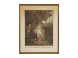 ANTIQUE COLORED ENGRAVING AFTER FRANCIS WHEATLEY