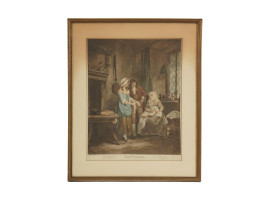 ANTIQUE COLORED ENGRAVING AFTER FRANCIS WHEATLEY