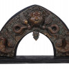 ANTIQUE NEPALESE PATINATED EMBOSSED BRASS TORANA PIC-1