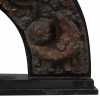 ANTIQUE NEPALESE PATINATED EMBOSSED BRASS TORANA PIC-8