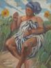 MODERNIST OIL ON CANVAS PAINTING OF A WOMAN, 1988 PIC-1