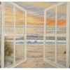 AMERICAN COLOR PRINT ON CANVAS WINDOW SEA VIEW PIC-0