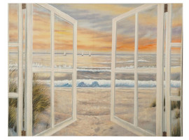 AMERICAN COLOR PRINT ON CANVAS WINDOW SEA VIEW