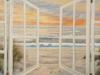 AMERICAN COLOR PRINT ON CANVAS WINDOW SEA VIEW PIC-1