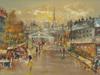 IMPRESSIONIST PAINTING VIEW OF PARIS SIGNED MOOR PIC-1