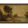 ANTIQUE RIVER LANDSCAPE PAINTING SIGNED SOLENGHI PIC-0