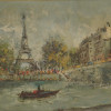 IMPRESSIONIST OIL PAINTING VIEW OF PARIS SIGNED PIC-4