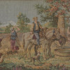 ANTIQUE FRAMED TAPESTRY OF PEASANTS IN THE FIELD PIC-1