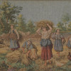 ANTIQUE FRAMED TAPESTRY OF PEASANTS IN THE FIELD PIC-2
