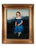 NAIVE OIL PAINTING PORTRAIT OF GIRL SIGNED KNARDI PIC-0