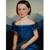 NAIVE OIL PAINTING PORTRAIT OF GIRL SIGNED KNARDI PIC-2