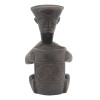 AFRICAN CONGO CARVED WOOD MALE FIGURINE WITH POT PIC-2