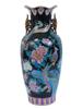 CHINESE TALL BLACK PORCELAIN VASE WITH PEACOCKS PIC-0