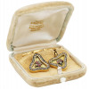 RUSSIAN GOLD DIAMOND TRIANGLE CUFFLINKS IN BOX PIC-0