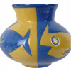 BLUE AND YELLOW GLAZED VASE AFTER PABLO PICASSO PIC-0