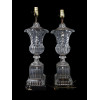 TWO ANTIQUE FRENCH CRYSTAL BACCARAT STYLE LAMPS PIC-1