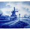 DUTCH DELFT HAND PAINTED BLUE WHITE WINDMILL TILE PIC-0